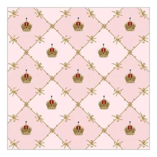 Vienna Crown rózsaszín papírszalvéta arany koronás mintával
