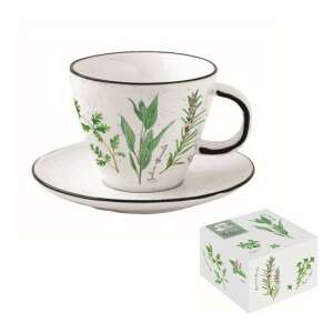 Herbarium porceláncsésze és alj szett, 250ml, gyógynövény mintával - Tálalás