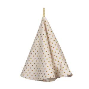 CLEEF.LEL48 Konyharuha 80cm, 100% pamut, Lemons & Leafs, fehér konyharuhá arany pöttyökkel - Lakberendezés