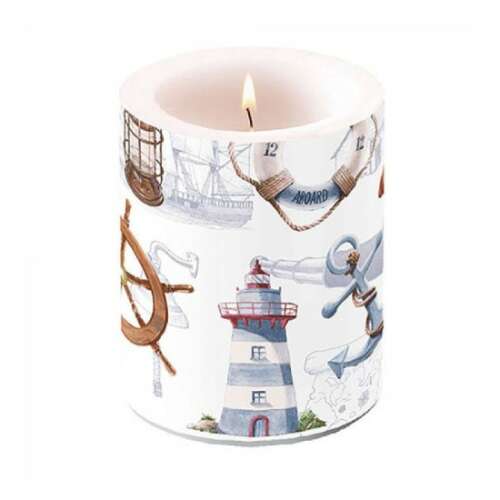 Welcome Aboard illatos gyertya tengeri mintával, 12x10cm