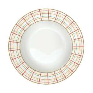 Harvest porcelán mélytányér, 21,5cm, kockás mintával - Tányér