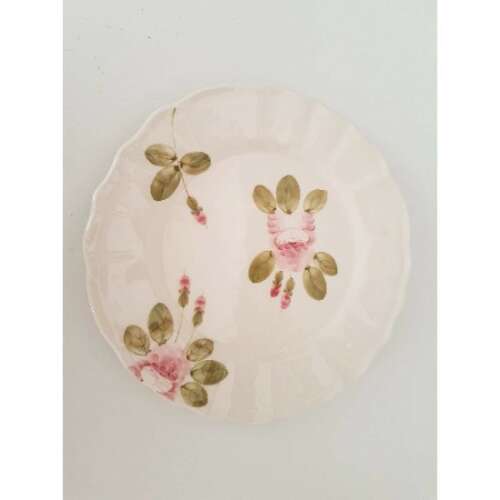 V.K.44-25 Romantik rózsás kerámia tányér, kézzel festett, átmérő 28,5x1,8cm