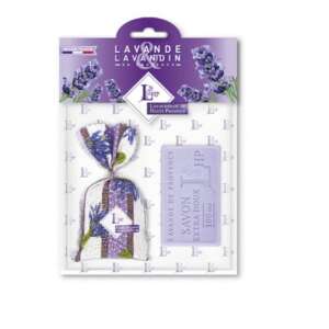 Lavande Lavandin 18g levendula illatú zsák és 100g levendula szappan szett - Szappan