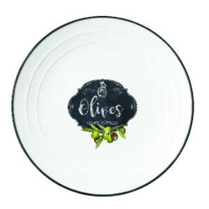 Kitchen Basics R2S.1622KIBO 16 cm-es porcelán desszerttányér, olívás mintával - Tányér