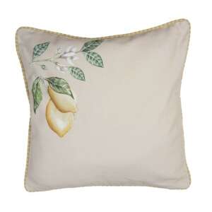 CLEEF.LEL21 Citrom & Levelek 40x40cm Párnahuzat, 100% Pamut - Clayre & Eef