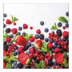 Forest Fruit papírszalvéta különféle gyümölcsök mintájával, köztük eperrel, málna, áfonyával és szederrel - Szalvéta