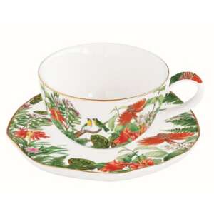 Exotica porcelán eszpresszócsésze és alj virágmintával - Konyha & Étkezés