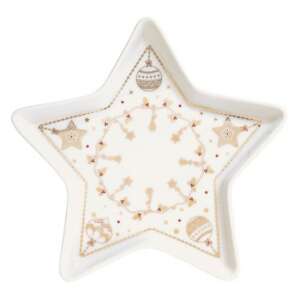 R2S.1324CHLI Porcelán csillagtálca 19,5cm, dobozban, Christmas Lights 80618687 - Tálca