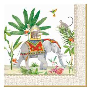 Marajah 33x33cm papírszalvéta elefánt és majmok mintával - Szalvéta