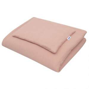 Muszlin ágynemű szett kiságyba töltettel New Baby 100x70 cm rózsaszín 80618810 Ágyneműk - baba