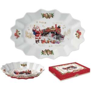 R2S.1241CHME Porcelán ováltálca 30x20,5x5cm, dobozban, Christmas Memories 84967761 - Tálca