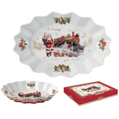 R2S.1241CHME Porcelán ováltálca 30x20,5x5cm, dobozban, Christmas Memories 84967761