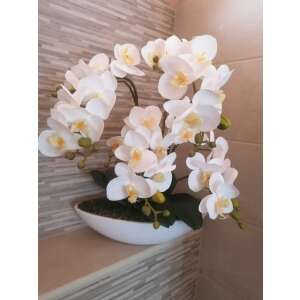 Orchidea Művirág 4 szálas kaspóban -fehér színű 32742709 Lakásdekoráció