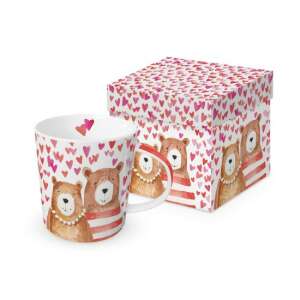 Szív mintás porcelán bögre, Love Bears felirattal, 0,35L, dobozban - Nonbrand Bögre