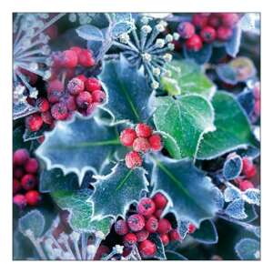 Fagyasztott Holly mintás papírszalvéta, 33x33cm, 20 darabos - Szalvéta