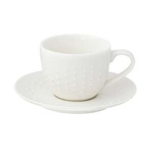 Fehér porcelán eszpresszó csésze és alj szett, 110ml, Drops White - Konyha & Étkezés