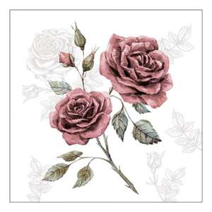 Grace vintage papírszalvéta rózsás mintával - Szalvéta