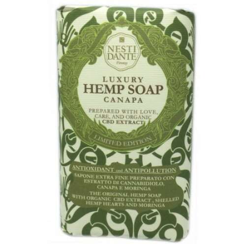 Nesti Dante Luxury Hemp szappan, 250g, organikus CBD kivonattal, héjas kendermaggal és moringával