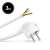 3 meter white power cord with plug, grounded, 3 x 1.5 mm²