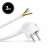 3 meter white power cord with plug, grounded, 3 x 1.5 mm²