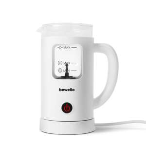 Bewello electric milk frother, white, for making hot and cold milk foam - Bewello