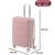 Dollcini Világjáró Bőrönd 20", rózsaszín keményhéjú bőrönd fehér díszítéssel, méretek: 54cm x 36cm x 23cm