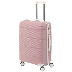 Dollcini Világjáró Bőrönd 20", pink hard-shell suitcase with white accents - Dollcini