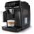 Philips EP2334/10 LatteGo automatic coffee machine, black and grey, side view with milk frother