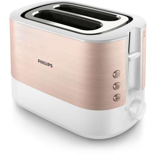 Philips Viva Collection HD2638/11 Toaster, Roségold und Weiß, 2 Scheiben, 950W
