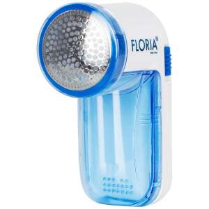 Floria ZLN0195 electric lint remover, white and blue, front view - Fabric Shaver