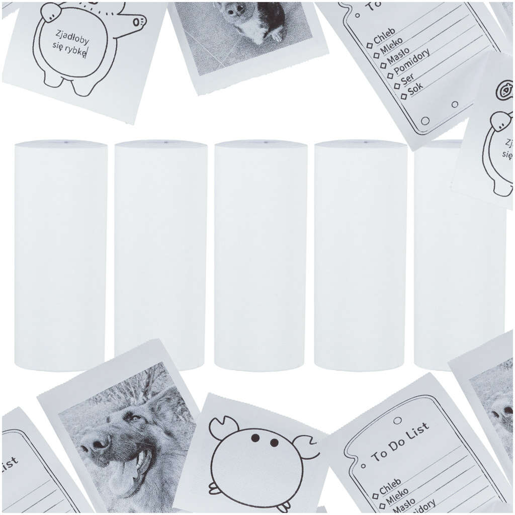 Ikonka Papírtekercs készlet mini hőnyomtatóhoz, 5,7cm x 4,5m - 5...