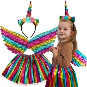 Unicorn costum fustă fustă fusta bentiță multicoloră 80630296 Costume pentru copii