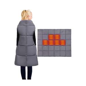 Vestă încălzită Dollcini, gri, alimentată cu USB, pentru femei, pentru uz exterior și de birou - Îmbrăcăminte pentru femei