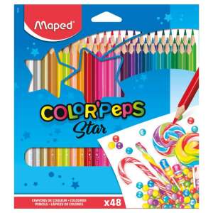 Színes ceruza készlet, háromszögletű, MAPED "Color&#039;Peps", 48 különböző szín 87621250 
