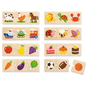 Fa puzzle gyerekeknek, különféle kategóriákkal, mint például állatok, járművek, ételek és tárgyak. Remekül fejleszti a koncentrációt, a logikát és a szem-kéz koordinációt. - Puzzle
