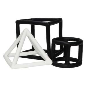 Label-Label szilikon rágóka készlet, fekete és fehér geometrikus formák - Rágóka