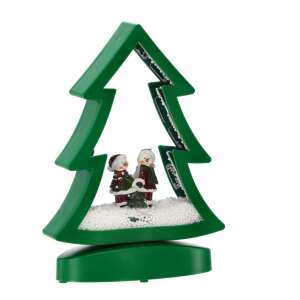 Lampă pentru decorațiuni de Crăciun în formă de pom de Crăciun cu efect sonor și zăpadă artificială - 27 cm 80686639 - Nonbrand Decorațiuni de Crăciun