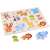 Fa állat puzzle 10 darabbal, majommal, pandával, tigrissel, koalával, zsiráffal, kígyóval, rókával, oroszlánnal, őzzel és elefánttal