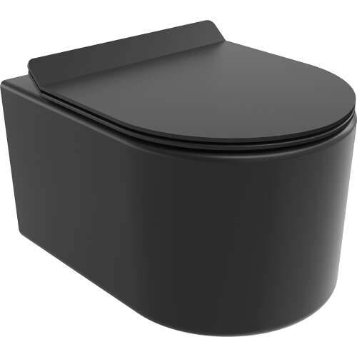 Mexen Sofia fali WC lassú záródású tetővel, slim, duroplast, fekete matt - WC csésze
