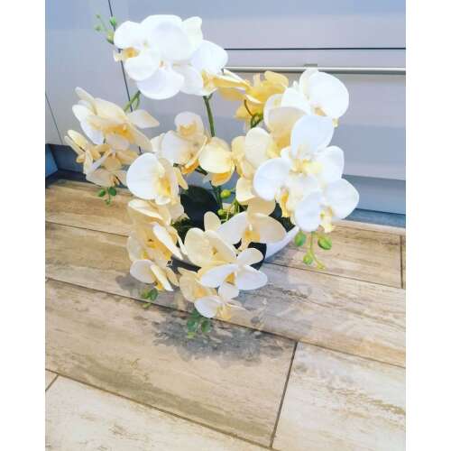 Orchidea Művirág 4 szálas kaspóban #fehér 32752452
