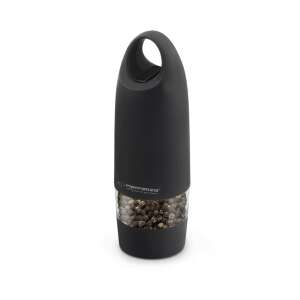 Esperanza EKP003K Muntok electric pepper grinder, black, with clear peppercorn container - Spice Rack
