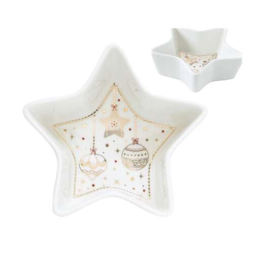 R2S.1323CHLI Porcelán csillagtál 15x5cm, dobozban, Christmas Lights