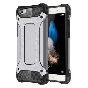 Samsung Galaxy A20e Fekete-Ezüst Ütésálló tok, védő telefontok gyűrűtartóval, kompatibilis mágneses autótartóval - Galaxy