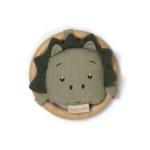 NUUROO dínó csörgő, zöld, fa gyűrű, baba játék - Csörgő