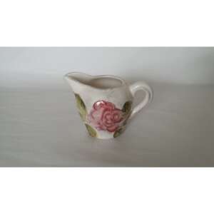 Kézzel festett kerámia tejkiöntő virágmintával, 4dl - Konyha & Étkezés