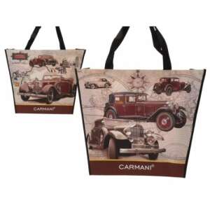 Carmani Vintage Autók Vásárlótáska, 46x11x38cm, Újrahasználható, Klasszikus Autó Design - Bevásárló táska- & szatyor