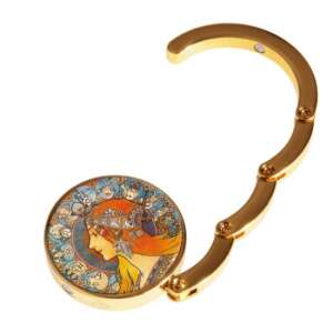 Arany fém táskafogó Mucha Zodiákussal - Bevásárló táska- & szatyor