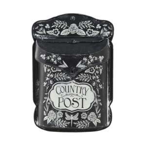 Vidéki Postaláda - Fém - Virágmintás - 26x10x35cm