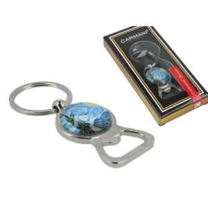 Carmani fém kulcstartó sörnyitóval, Van Gogh Csillagos éj képpel - Kulcstartó