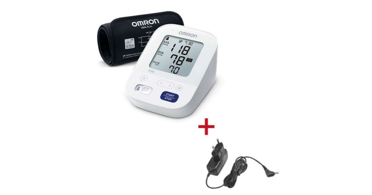 OMRON M3 Comfort + adapter upper arm blood pressure monitor , 1 pcs.